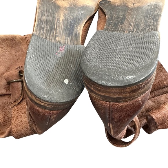 STEVEN by Steve Madden Brown Distressed Leather Ankle  Moto Women's Size 6 - Picture 4 of 5